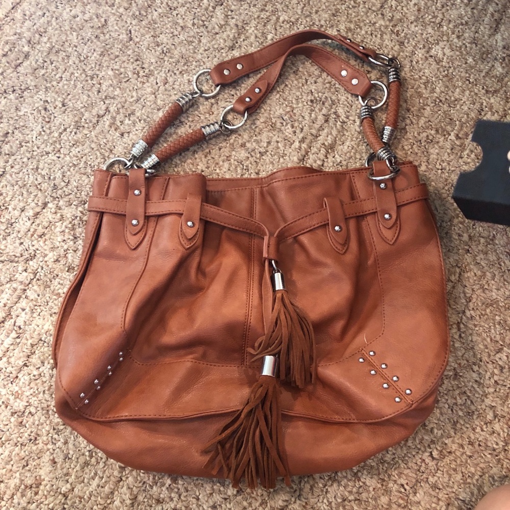 🌸 Boho Jessica Simpson brown faux leather purse handbag